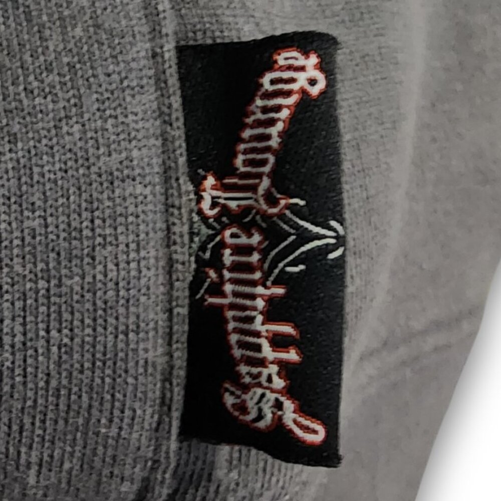 Sapphire Lounge Men's Large Gray Tribal Star Graphic Hoodie Y2k Streetwear - Picture 10 of 16